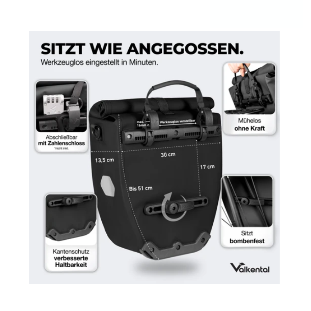 Valkental Bike Bag - Gepäckträgertasche mit Kühlfunktion - vers. Größen