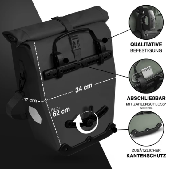 ValkOcean Gepäckträgertasche - verschiedene Farben