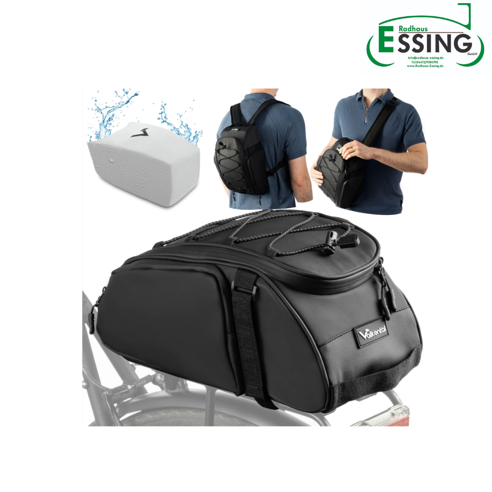 Valkental Trunk Bag - Aufliegende Gepäckträgertasche mit Rucksackfunktion - vers. Farben