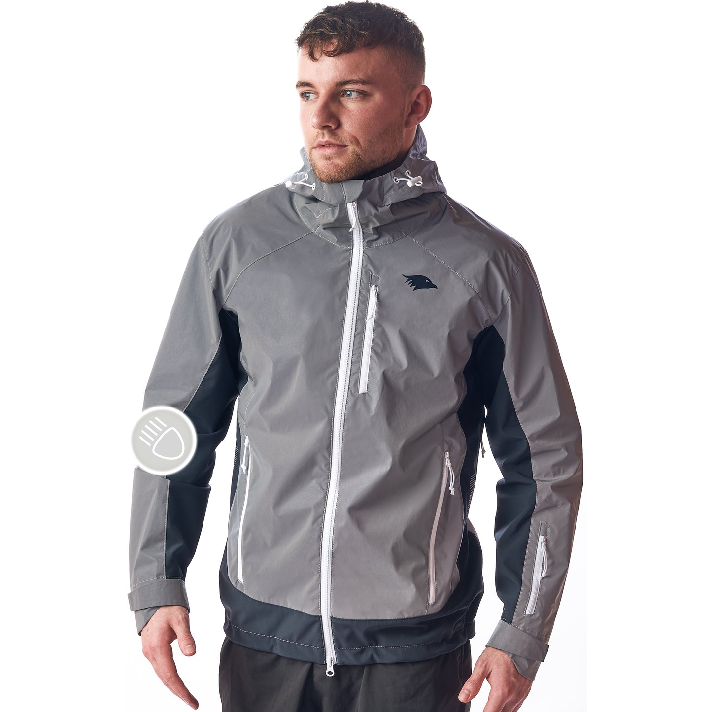 Valkental Vertex Jacket - Reflektierende Funktionsjacke für Herren - reflective grey