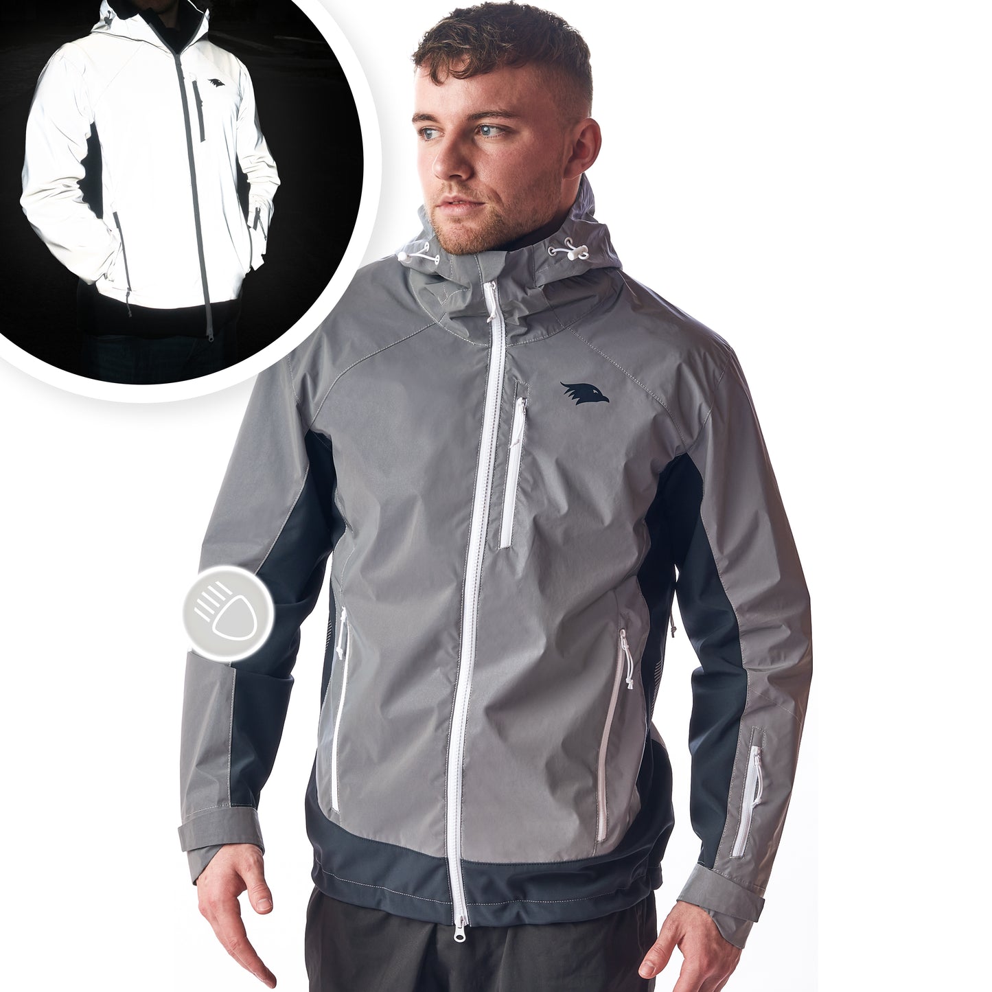 Valkental Vertex Jacket - Reflektierende Funktionsjacke für Herren - reflective grey