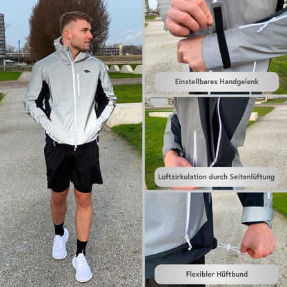 Valkental Vertex Jacket - Reflektierende Funktionsjacke für Herren - reflective grey