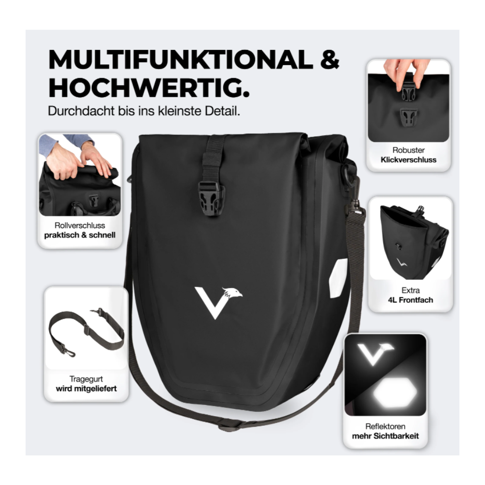 Bike Bag - große & wasserdichte Gepäckträgertasche - vers. Farben 32L