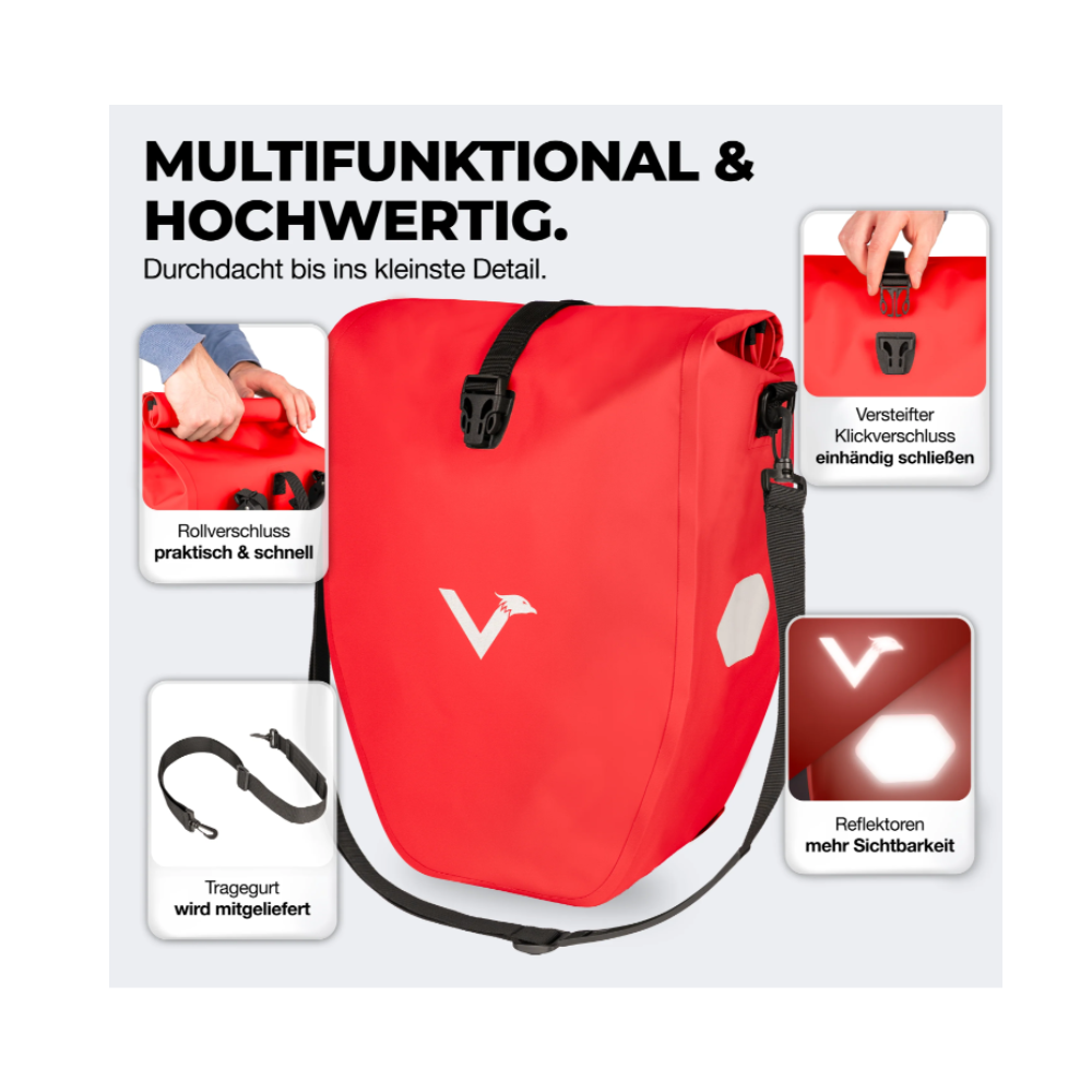 Bike Bag - große & wasserdichte Gepäckträgertasche - 20L