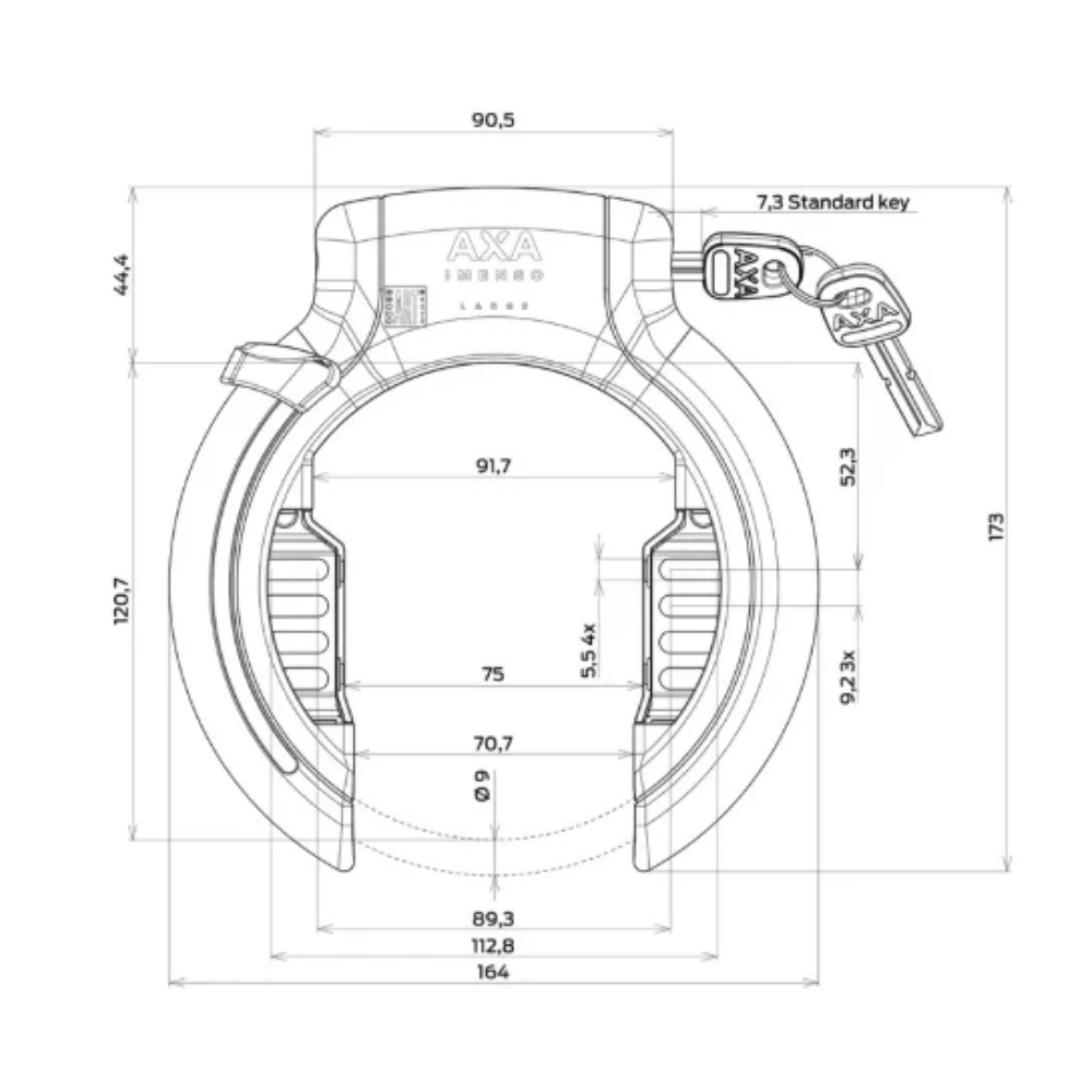 AXA Rahmenschloss "Imenso Large Retractable"