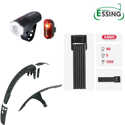 Mountainbike Zubehör Bundle - Abus Bordo - SKS Mudrocker - Sigma Aura 30