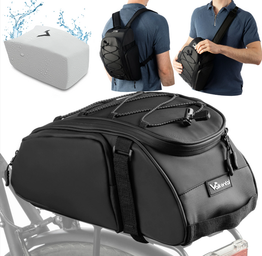 Valkental Trunk Bag - Aufliegende Gepäckträgertasche mit Rucksackfunktion