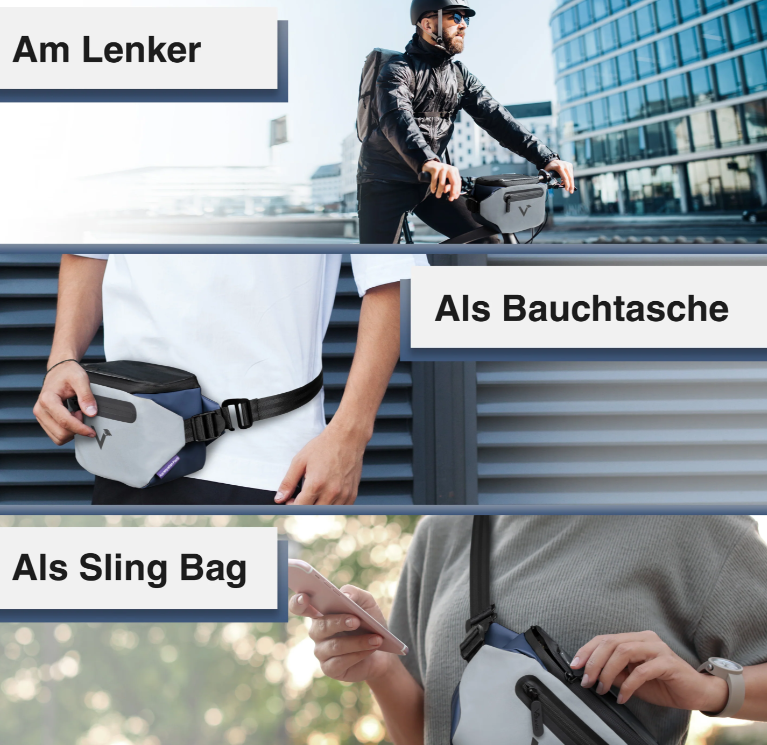 Valkental 3in1 CityBag Lenkertasche - vers. Farben