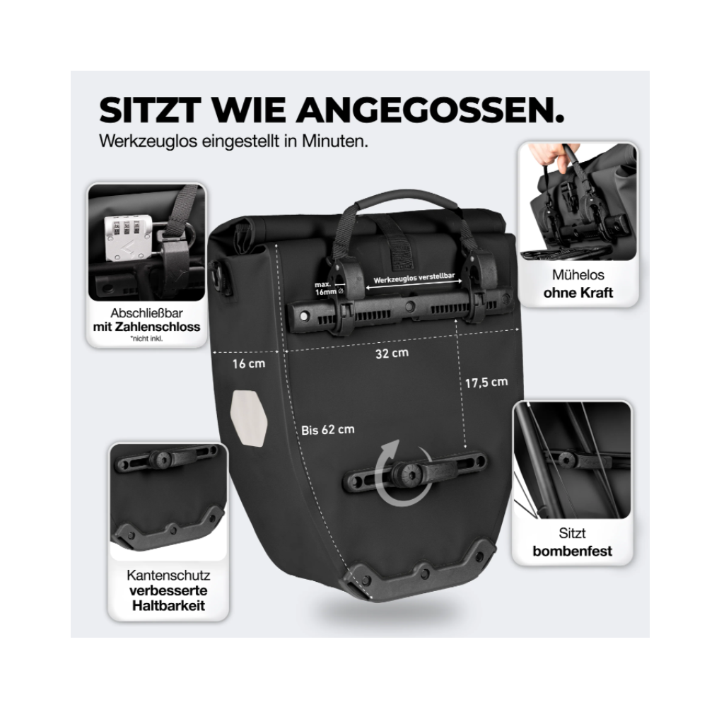 Valkental Bike Bag - Gepäckträgertasche mit Kühlfunktion - vers. Größen